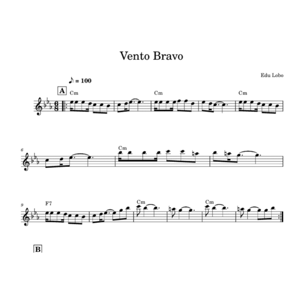 Vento Bravo - Edu Lobo ( Lead Sheet PDF )