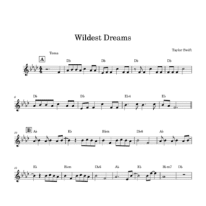Wildest Dreams - Taylor Swift ( Lead Sheet PDF )
