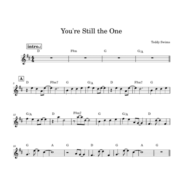 You ' re Still the One - Teddy Swims ( Lead Sheet PDF )