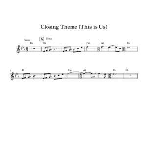 Closing Theme (This is Us) - ( Lead Sheet PDF )